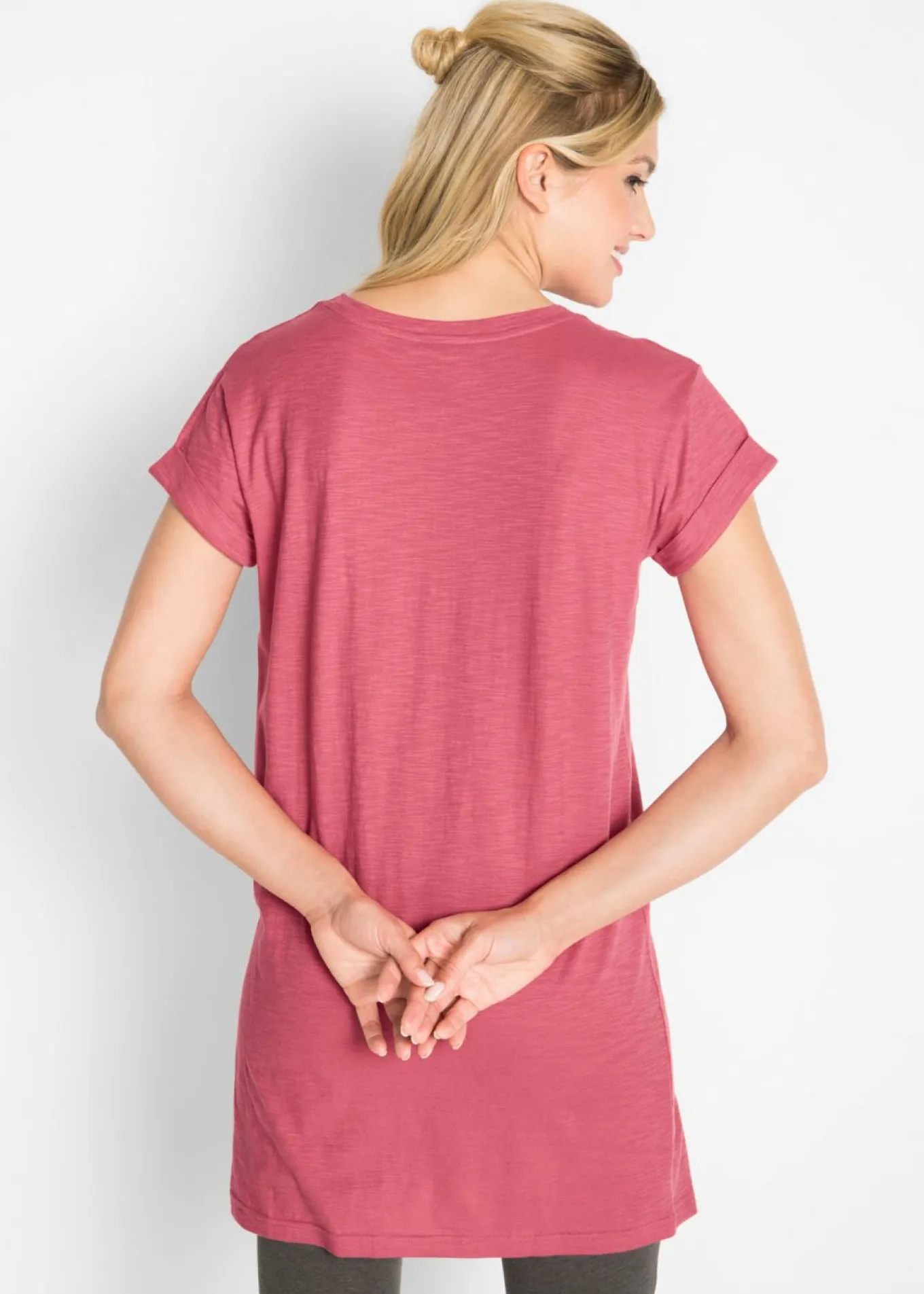 Camiseta larga de algodón puro