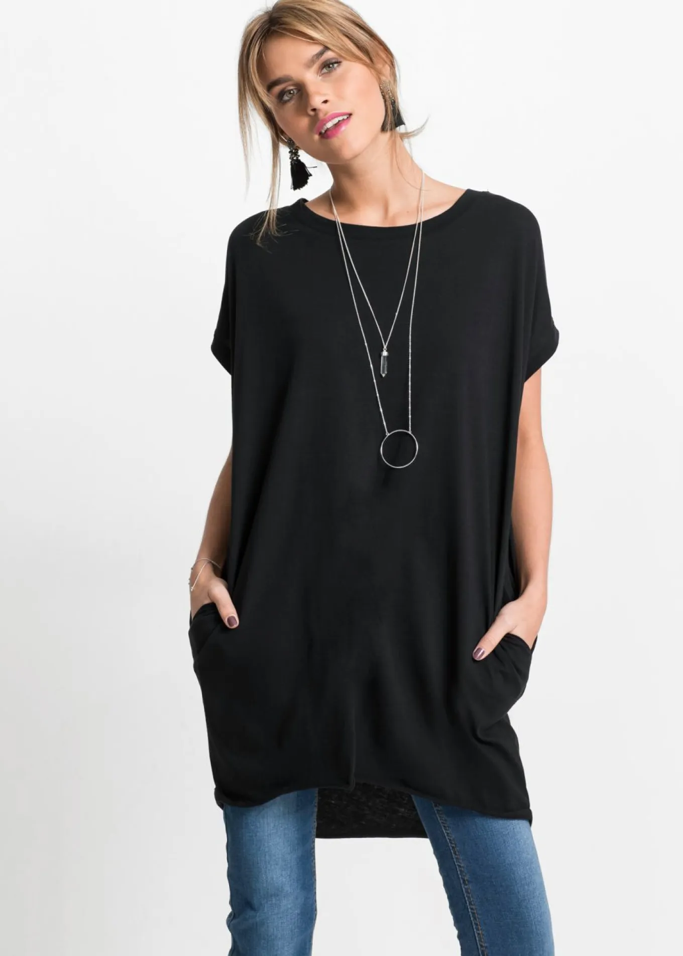 Camiseta larga de algodón puro