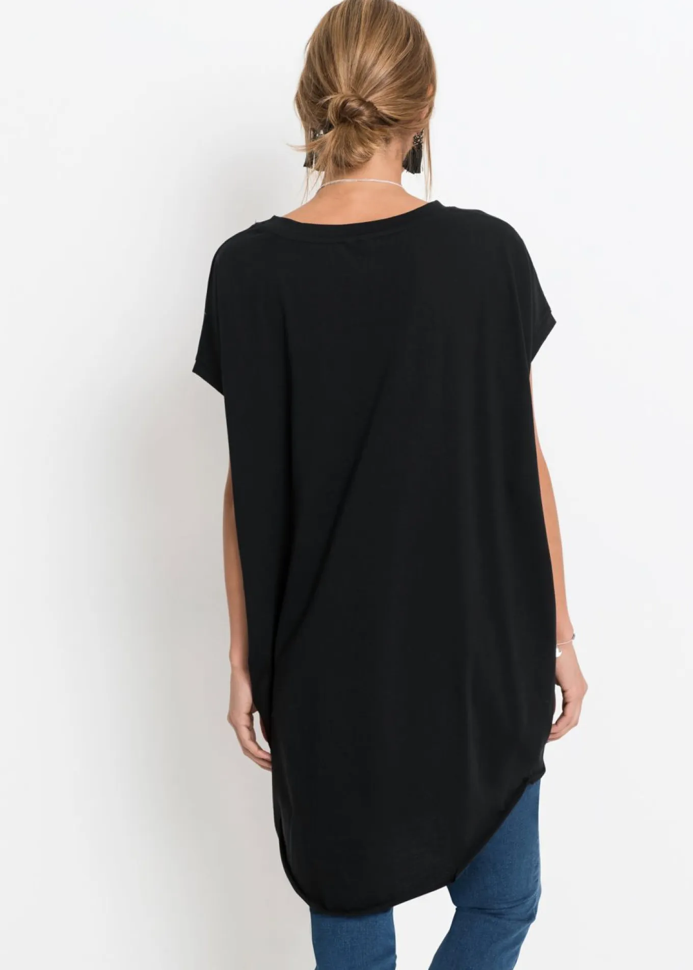 Camiseta larga de algodón puro