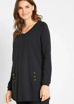 Camiseta larga de algodón puro