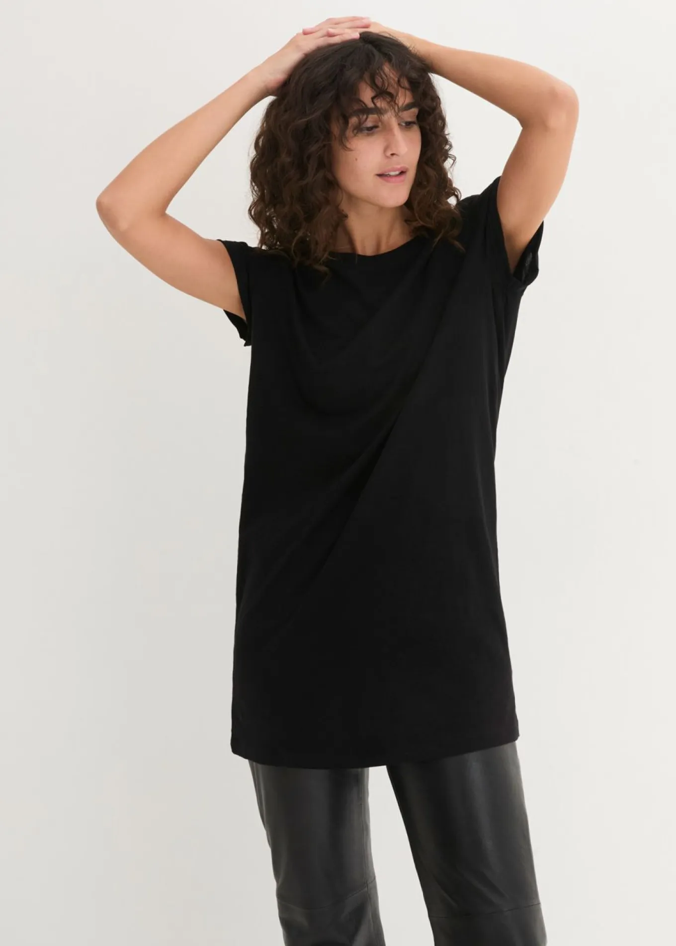 Camiseta larga de algodón puro