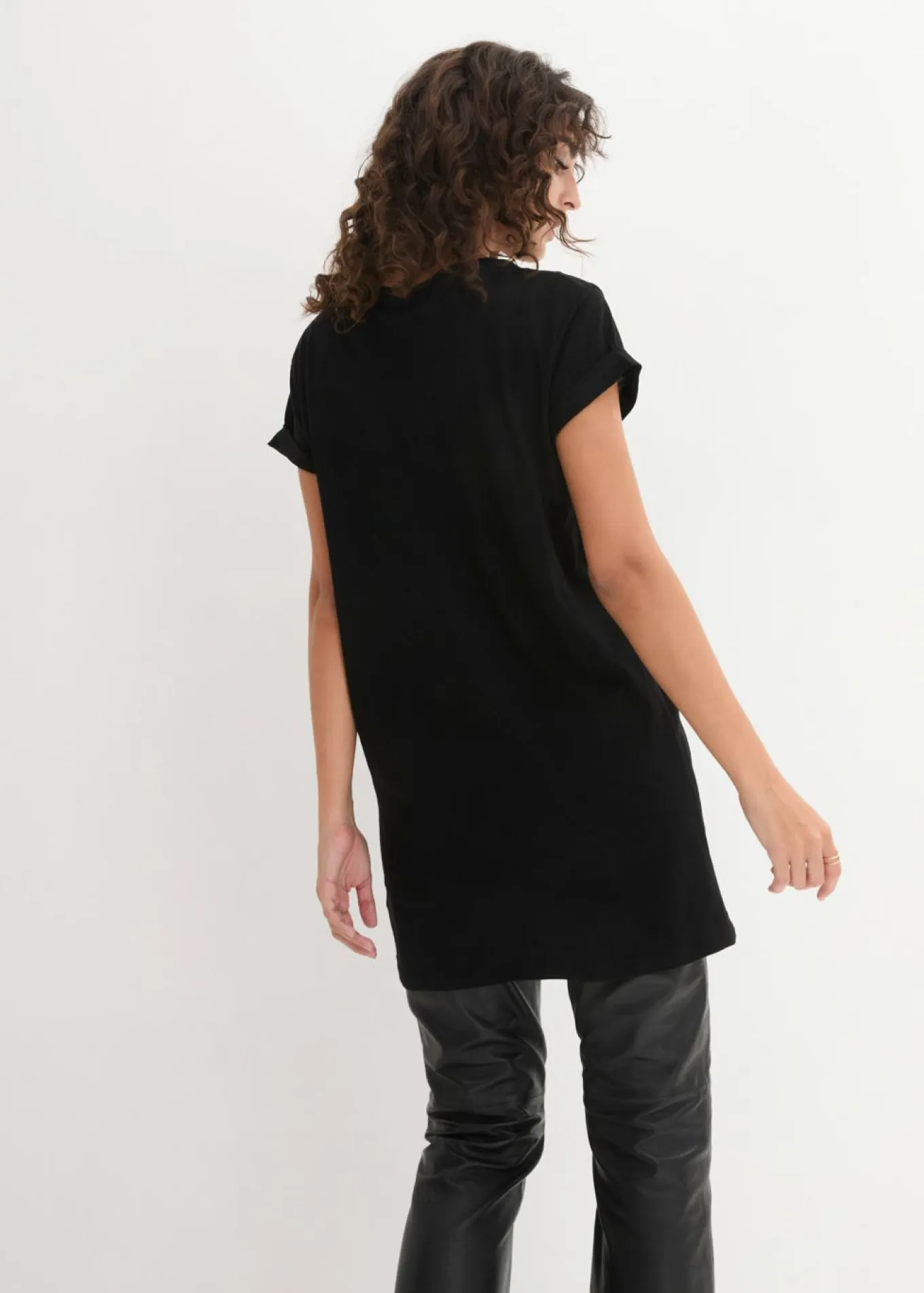 Camiseta larga de algodón puro
