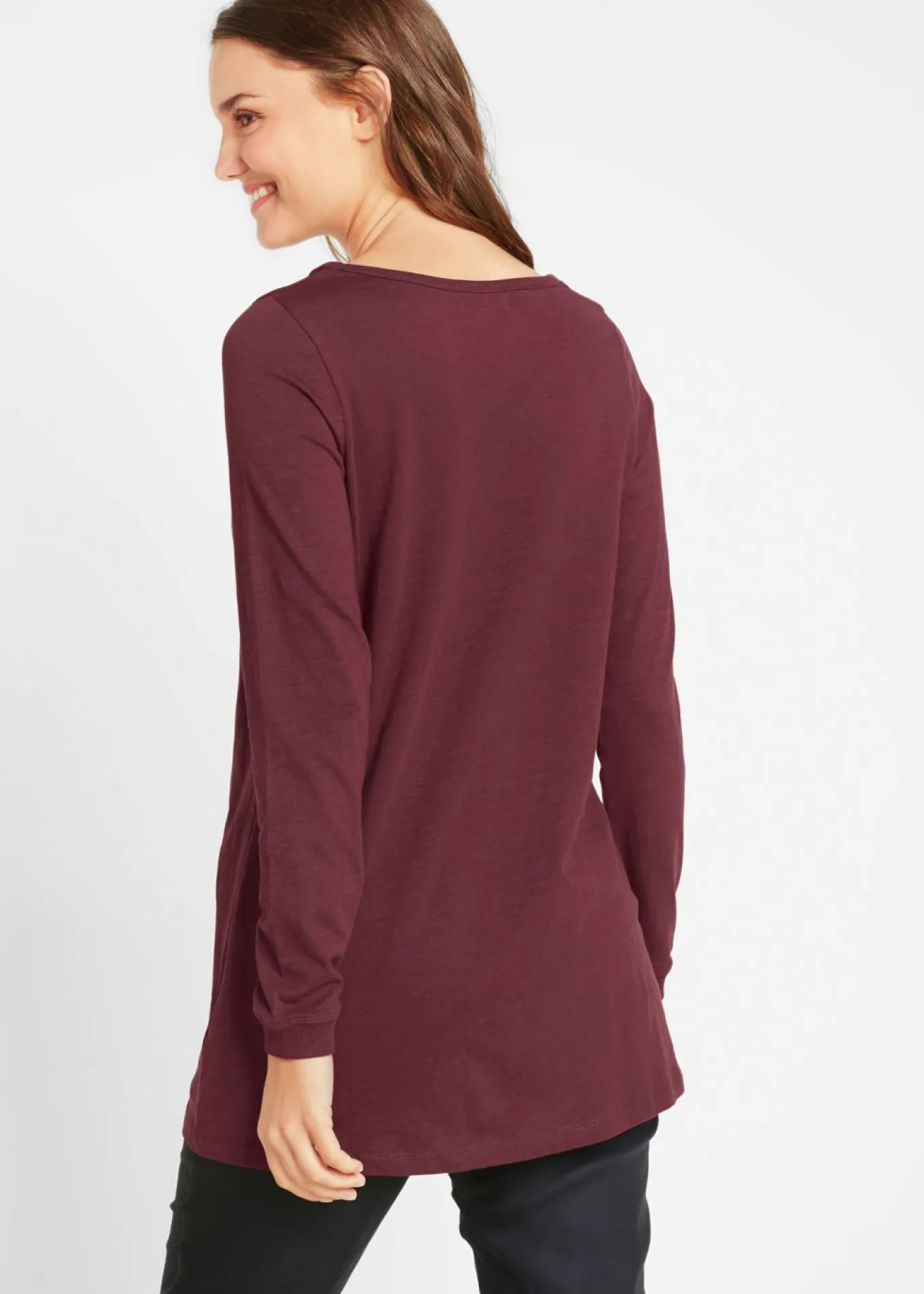 Camiseta larga de algodón puro