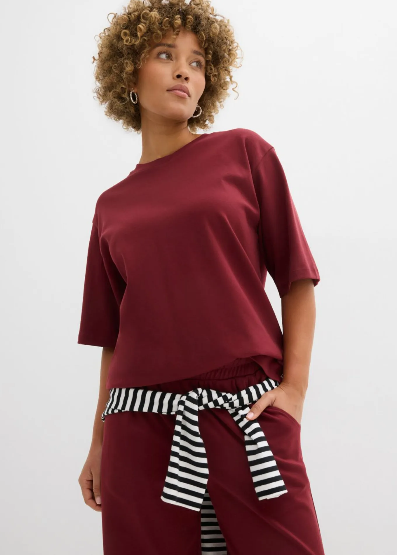 Camiseta larga de interlock