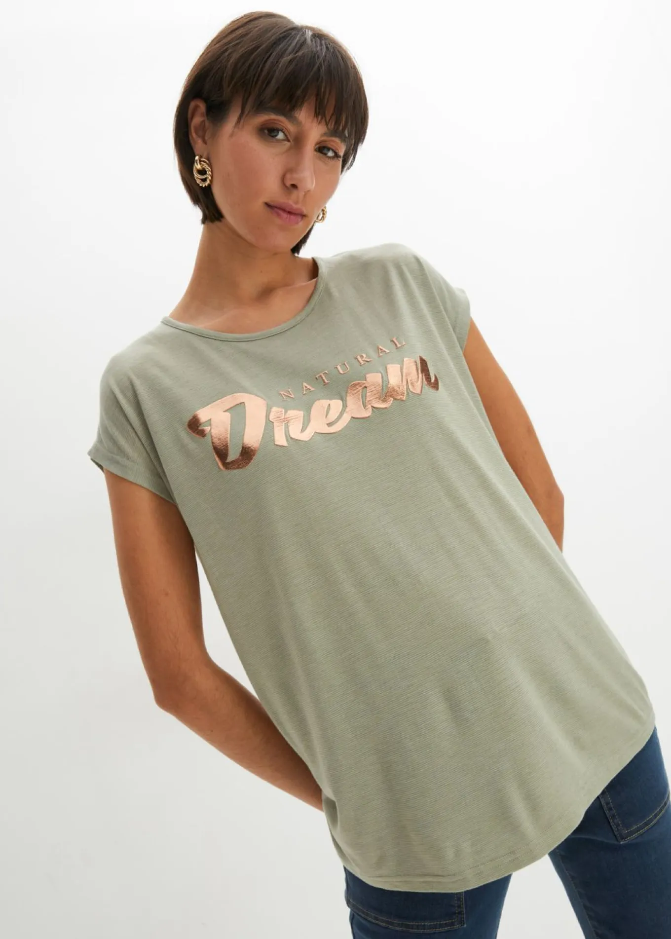 Camiseta larga de mezcla de viscosa