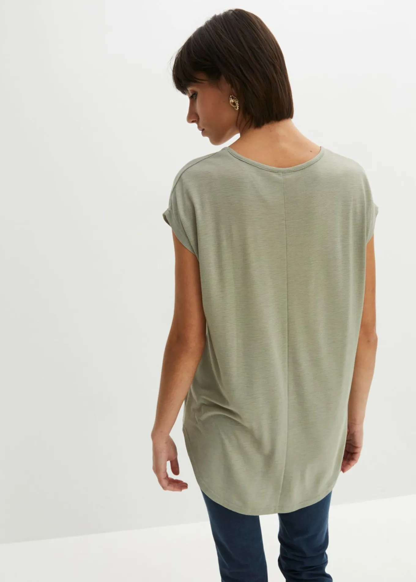 Camiseta larga de mezcla de viscosa
