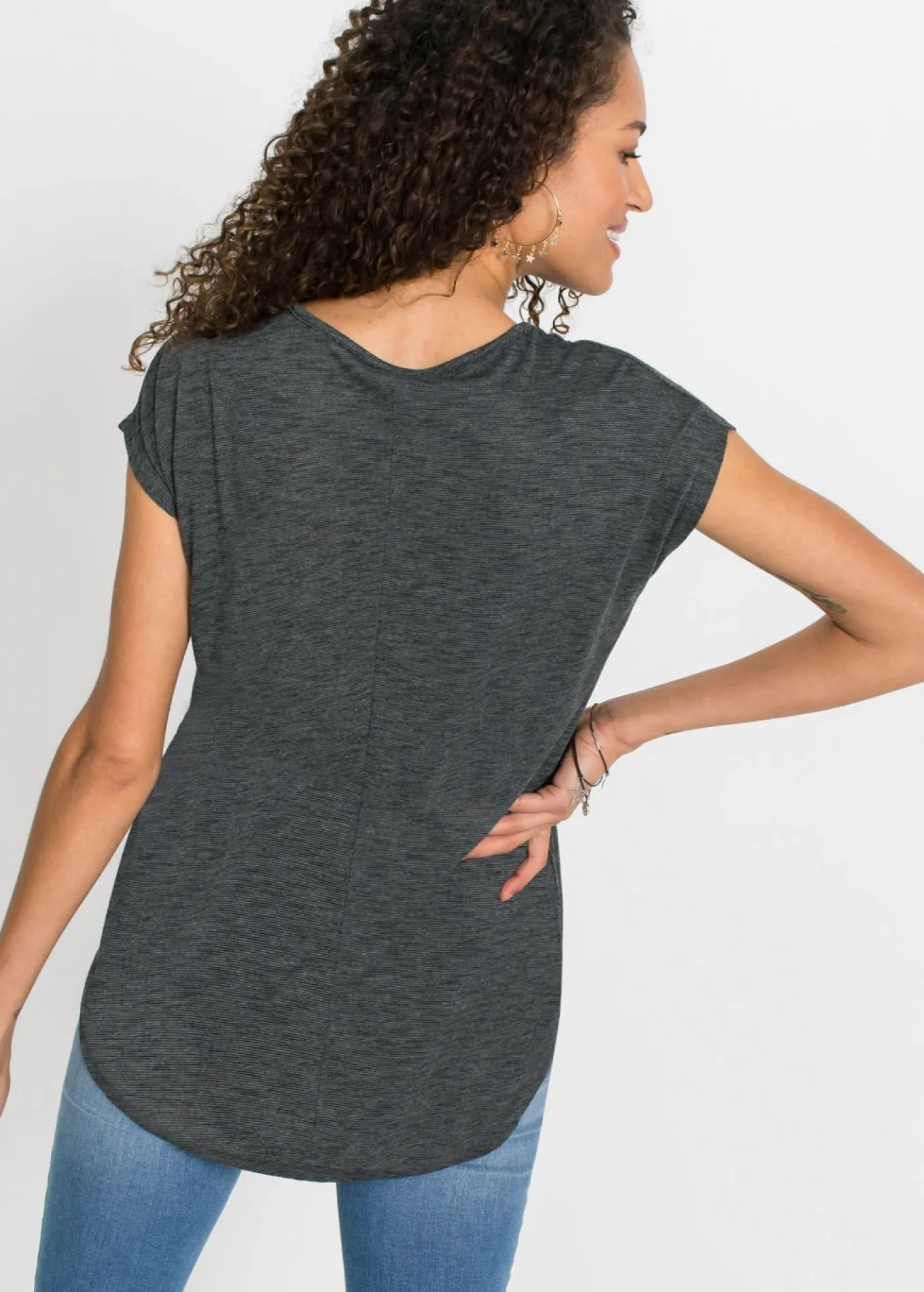 Camiseta larga de mezcla de viscosa