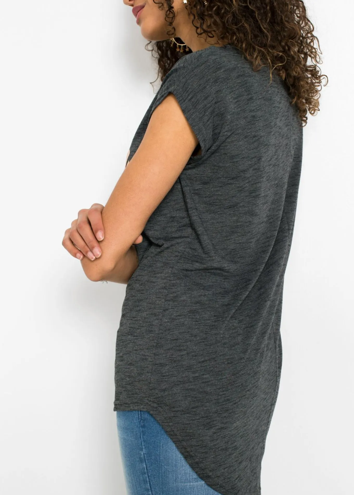 Camiseta larga de mezcla de viscosa