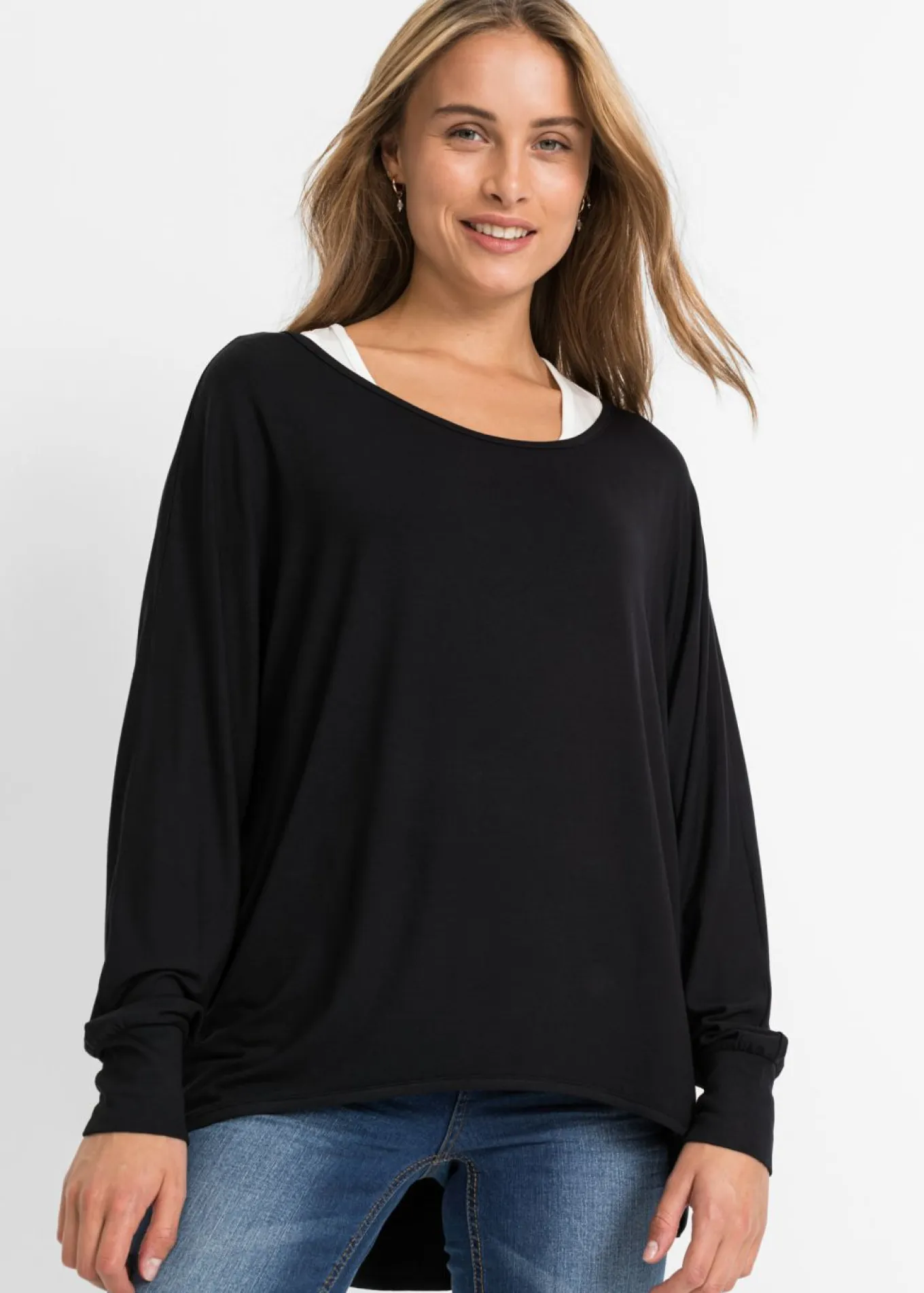Camiseta larga de mezcla de viscosa