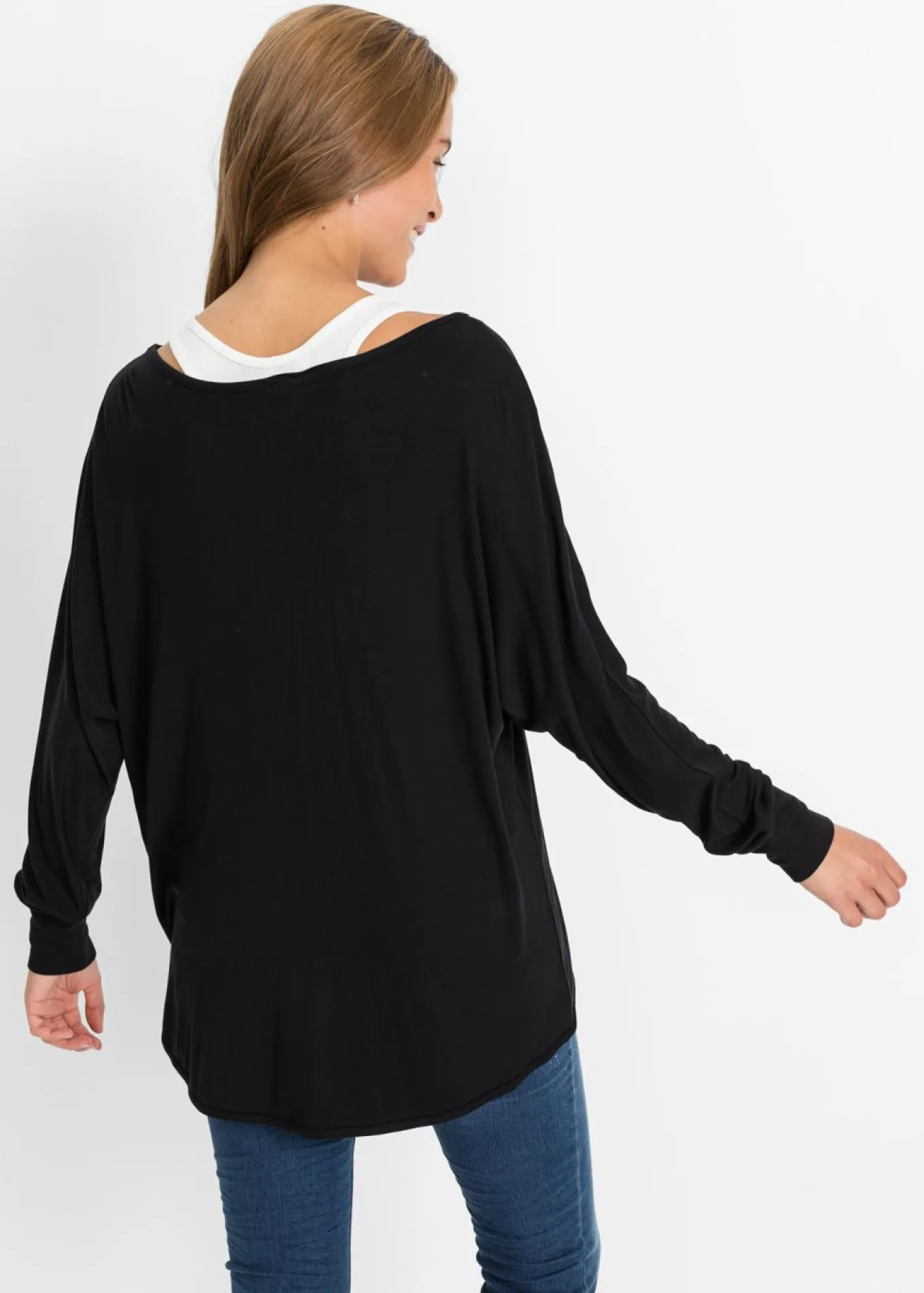 Camiseta larga de mezcla de viscosa