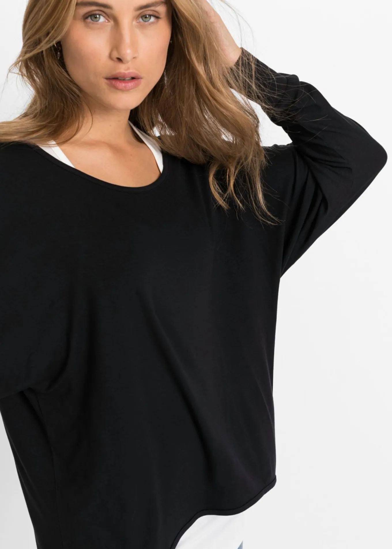 Camiseta larga de mezcla de viscosa
