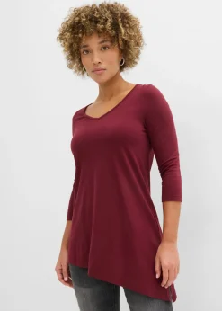 Camiseta larga de mezcla de viscosa y algodón