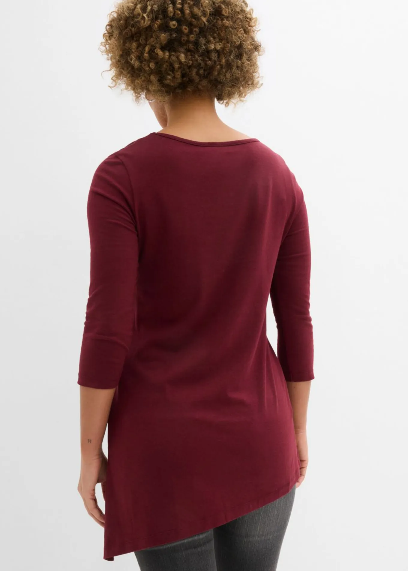 Camiseta larga de mezcla de viscosa y algodón