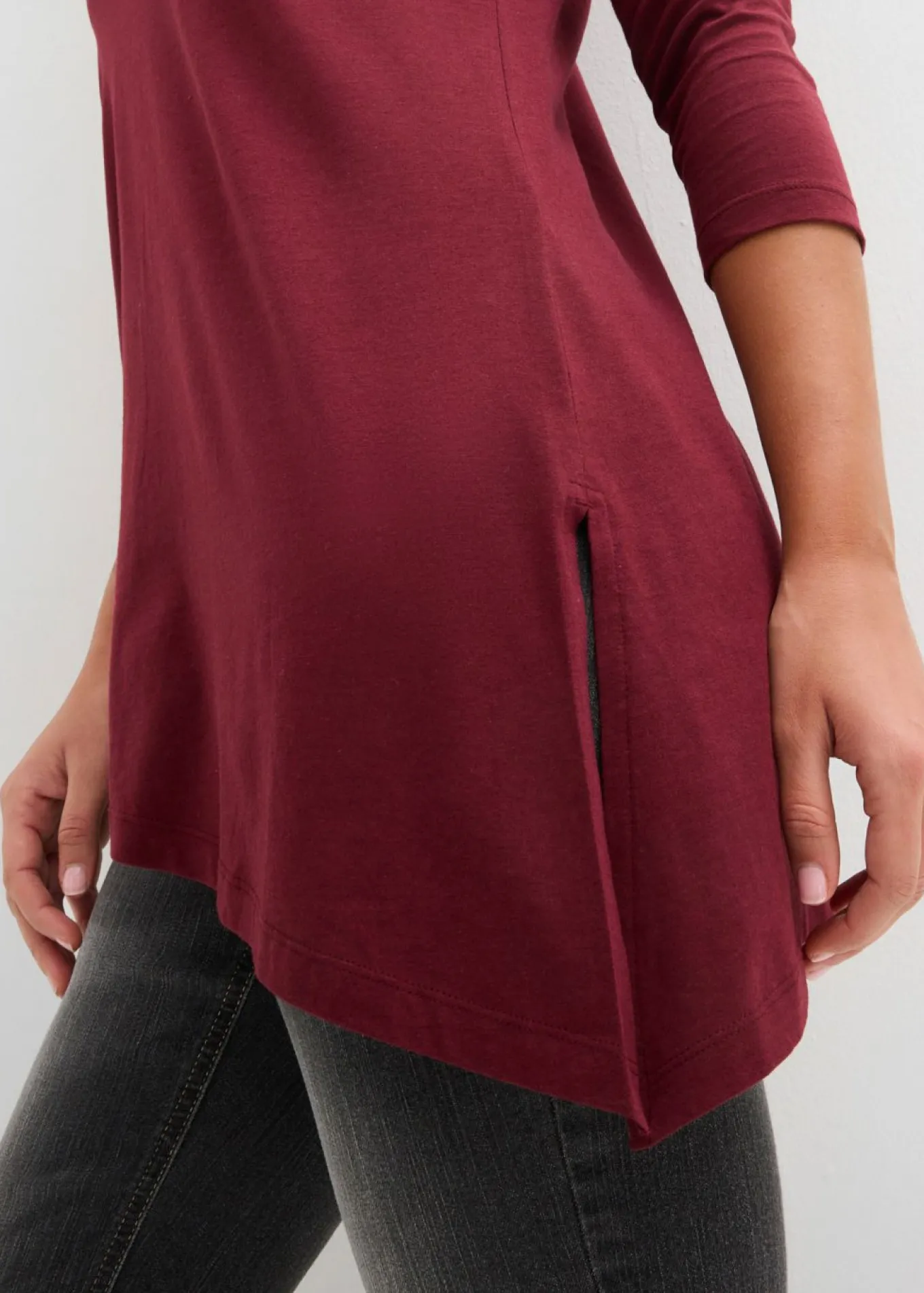 Camiseta larga de mezcla de viscosa y algodón