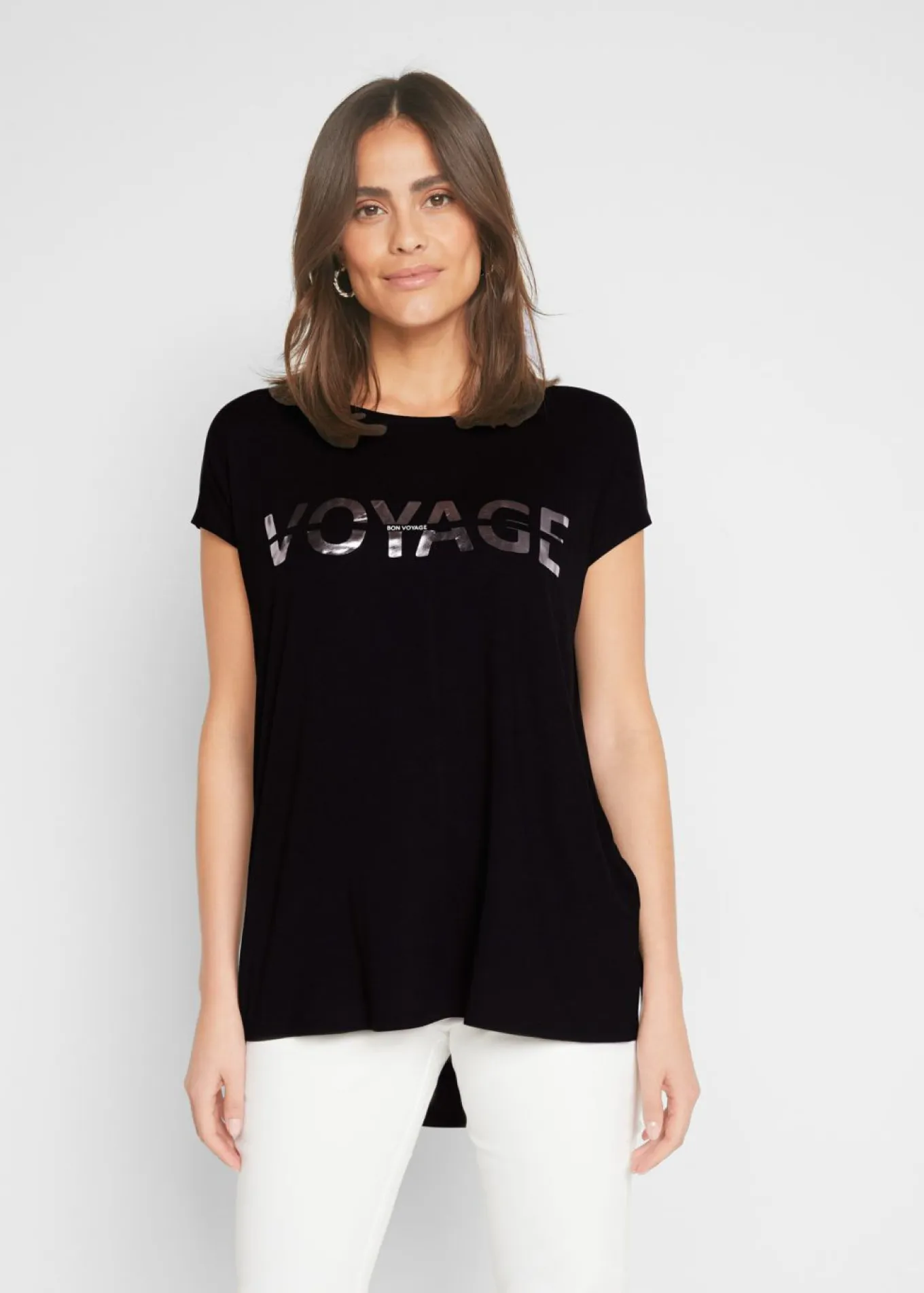 Camiseta larga de mezcla de viscosa