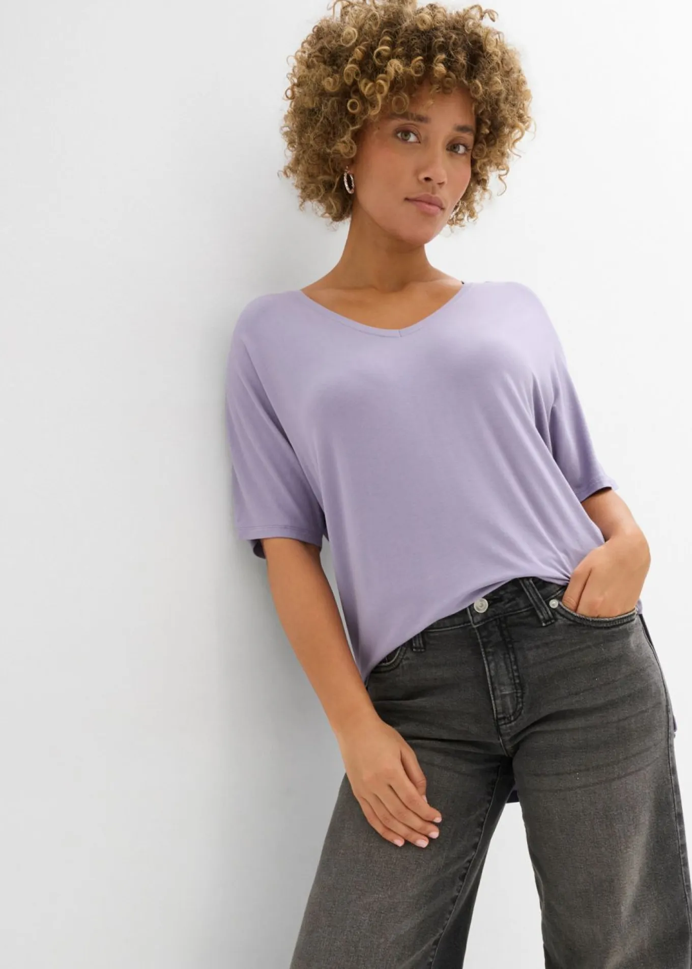 Camiseta larga de mezcla de viscosa sostenible
