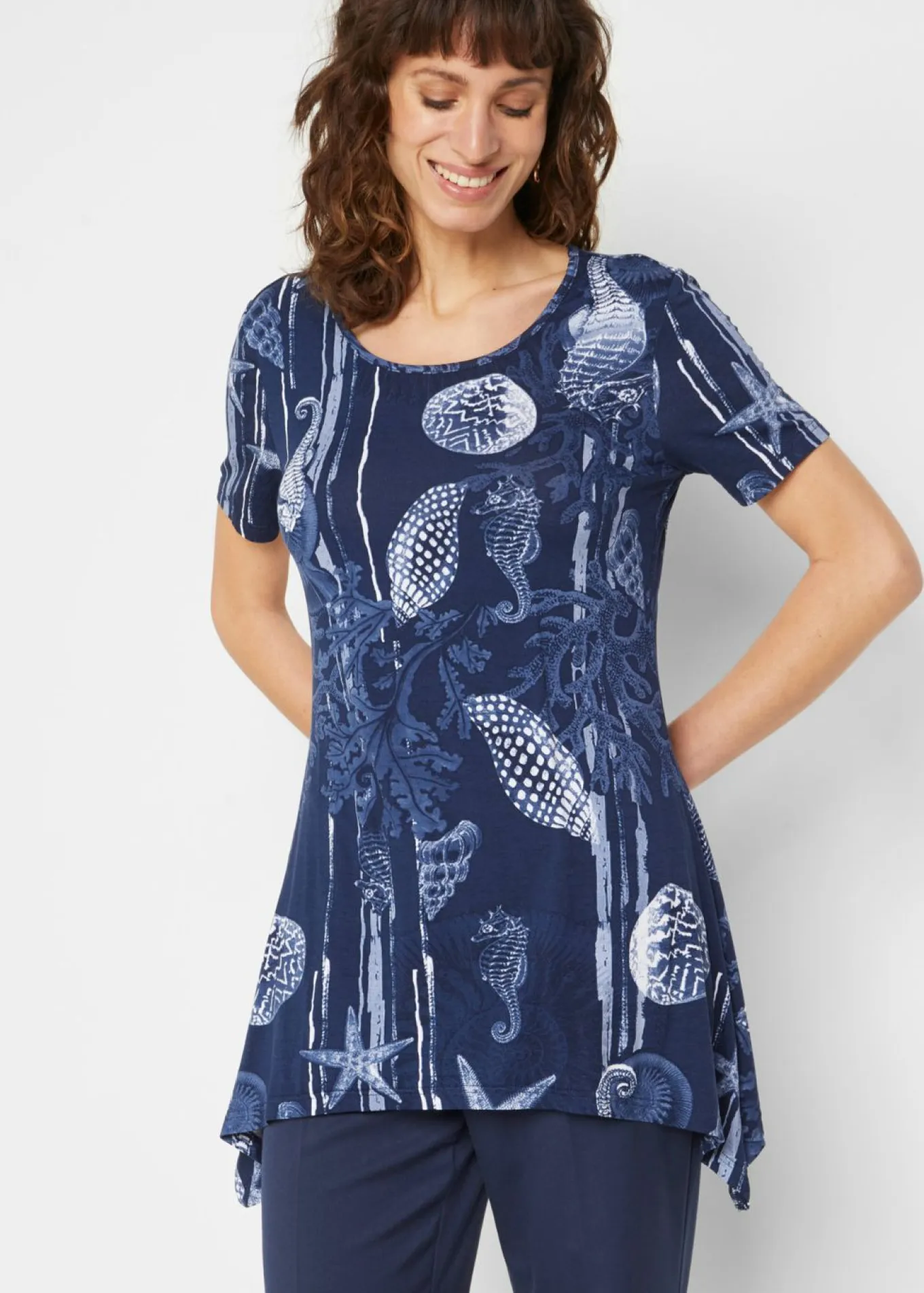 Camiseta larga de suave mezcla de viscosa