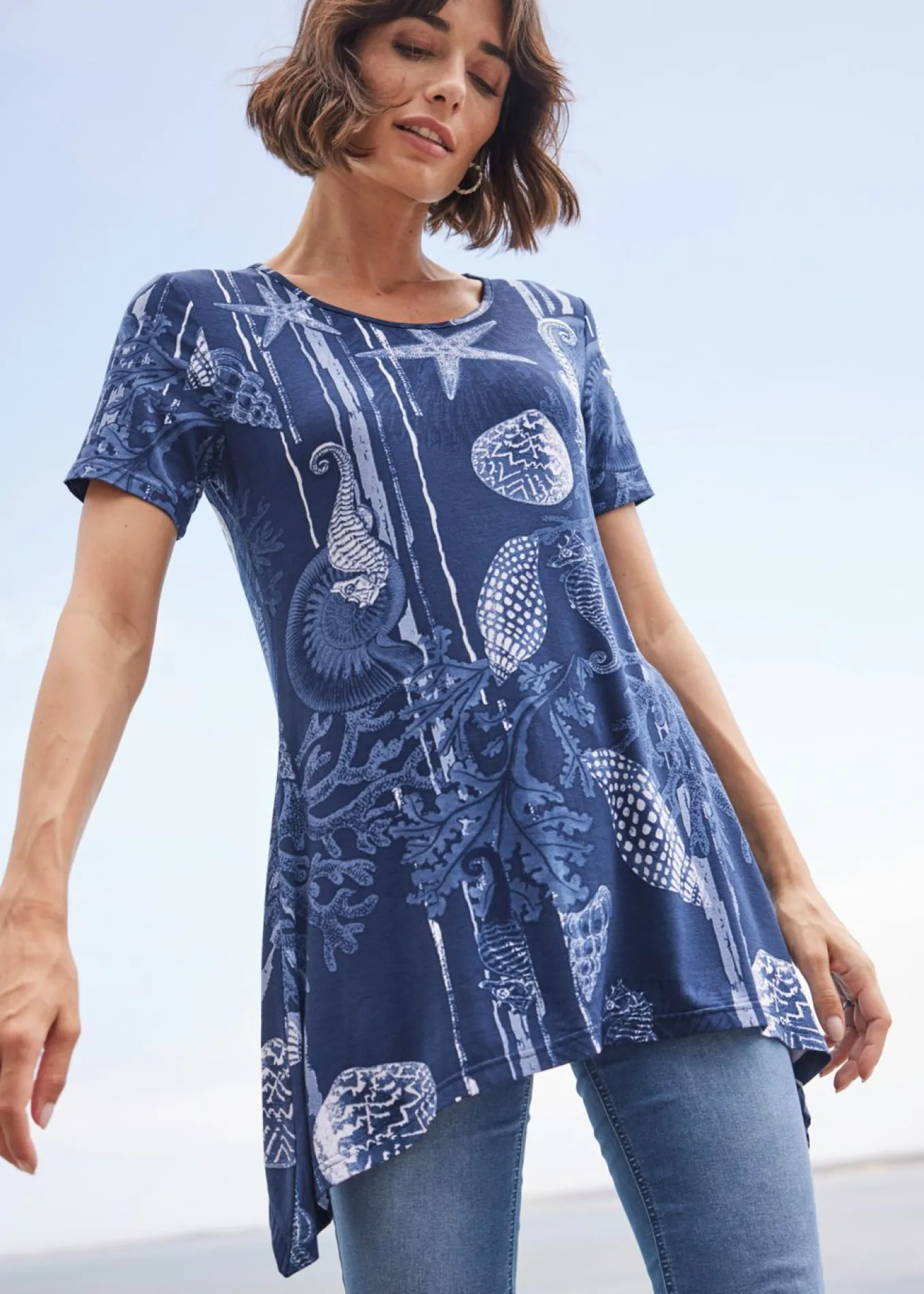 Camiseta larga de suave mezcla de viscosa
