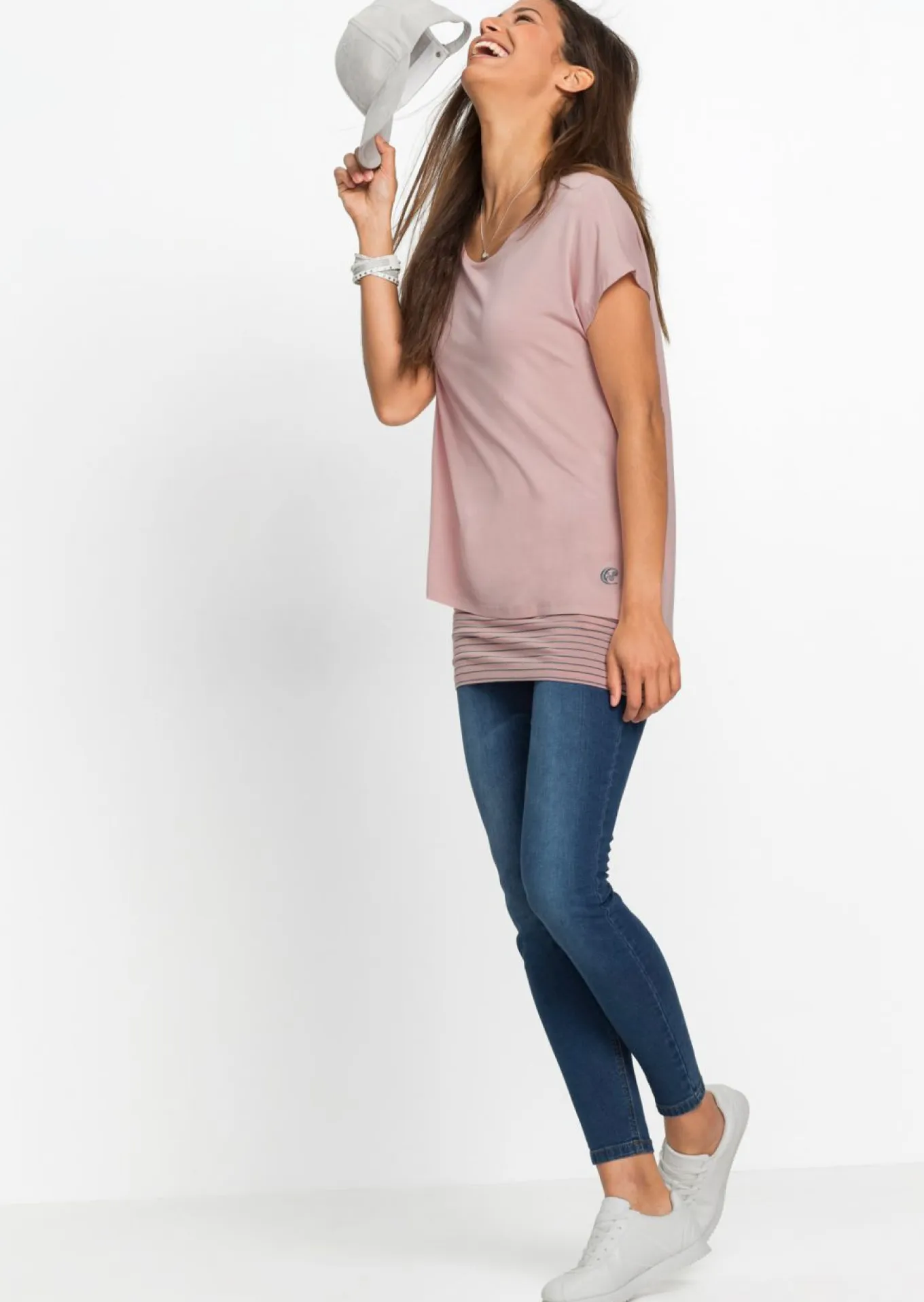 Camiseta larga de suave mezcla de viscosa