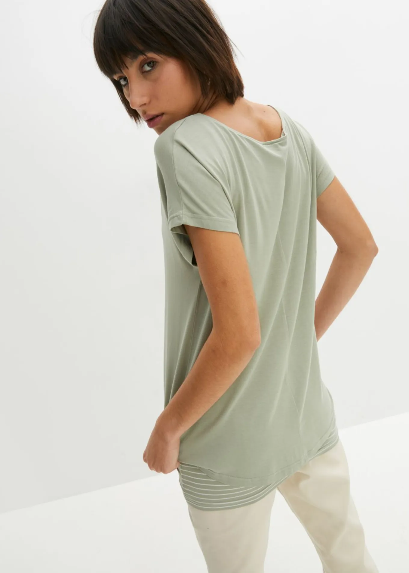 Camiseta larga de suave mezcla de viscosa
