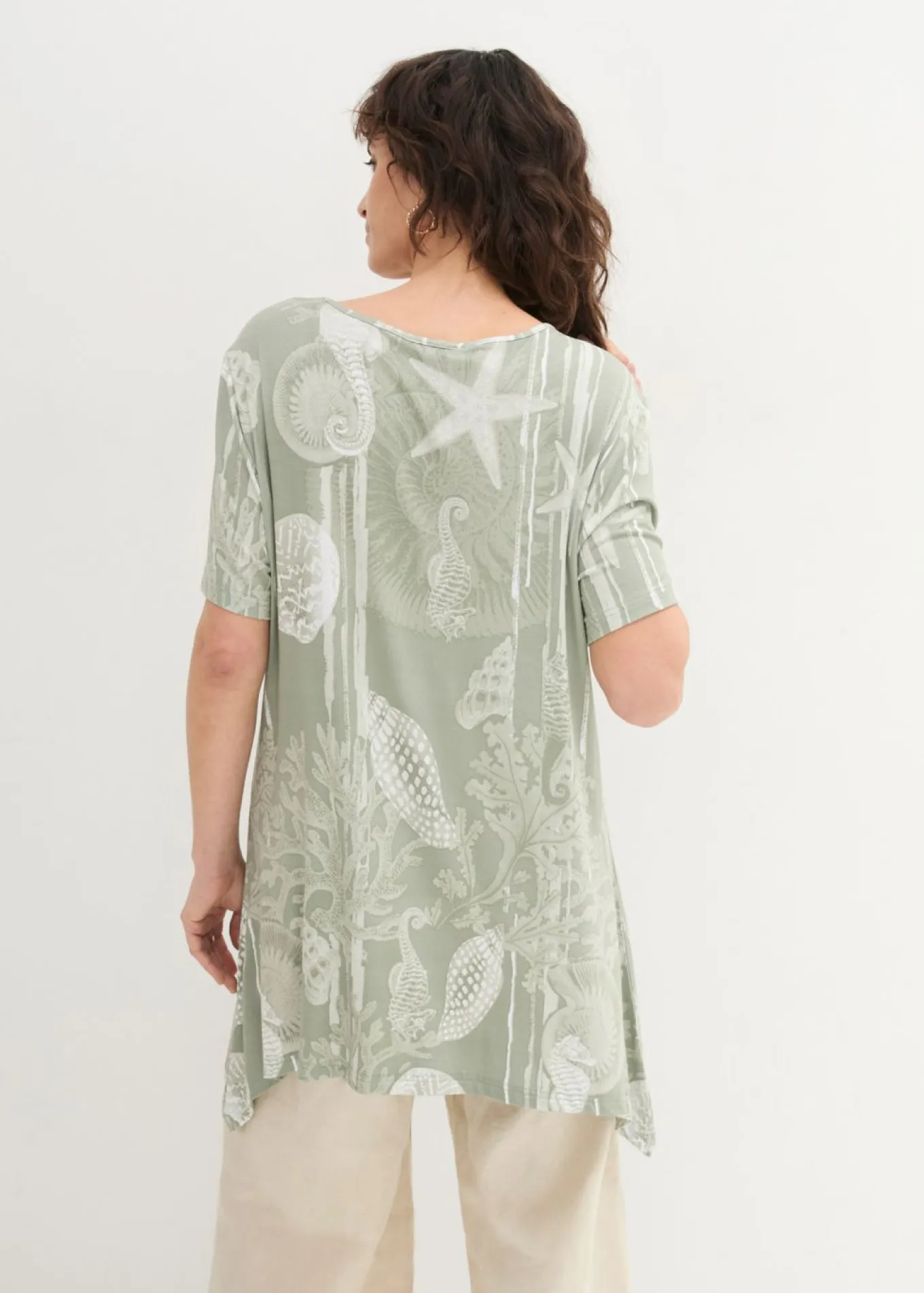 Camiseta larga de suave mezcla de viscosa