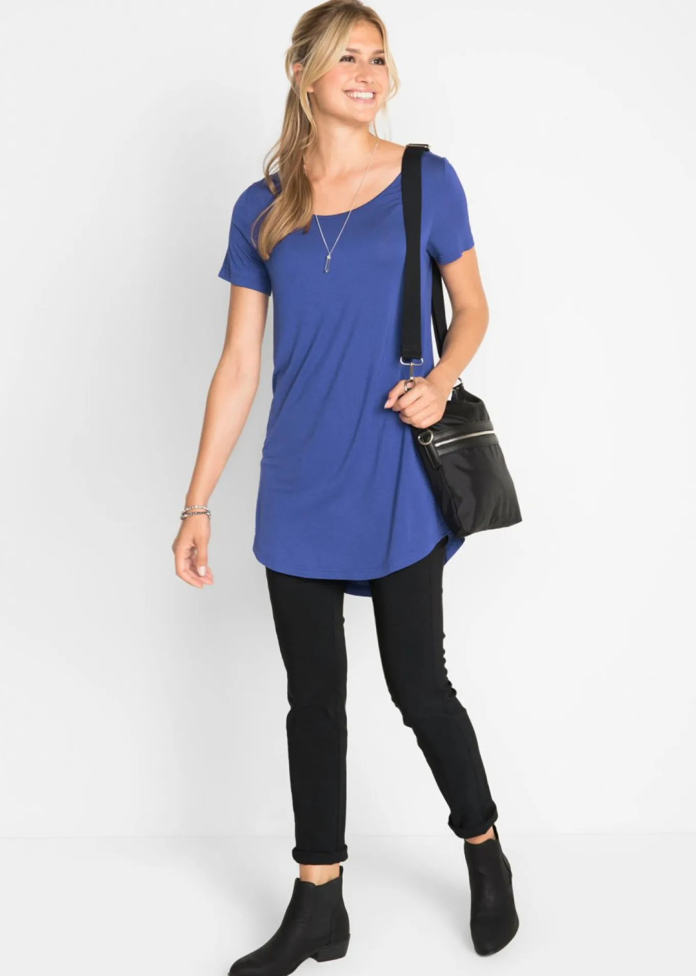 Camiseta larga de viscosa suave