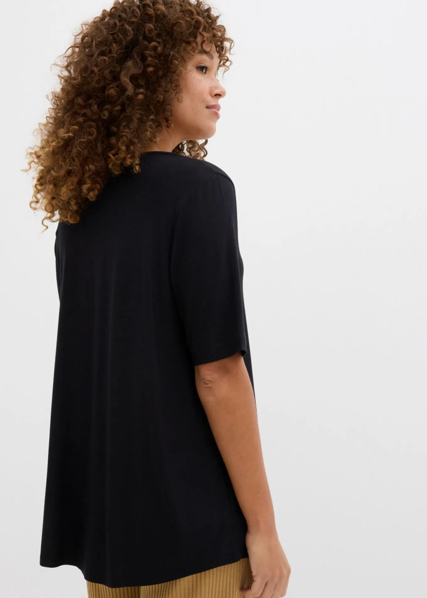 Camiseta larga de viscosa suave