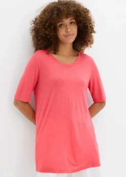Camiseta larga de viscosa suave