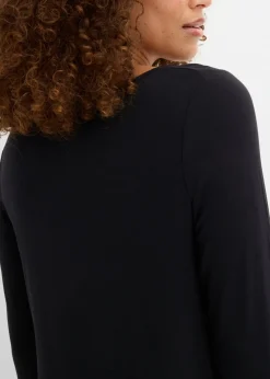Camiseta larga de viscosa con manga larga
