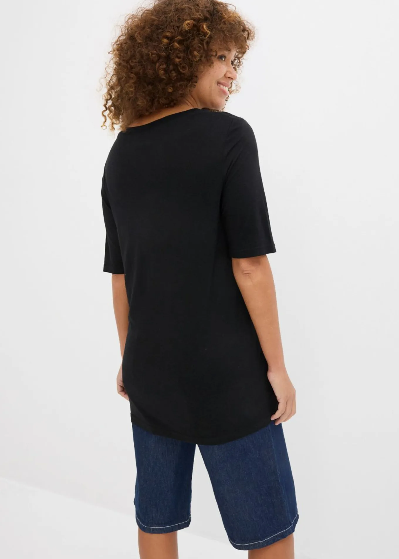 Camiseta larga de viscosa suave