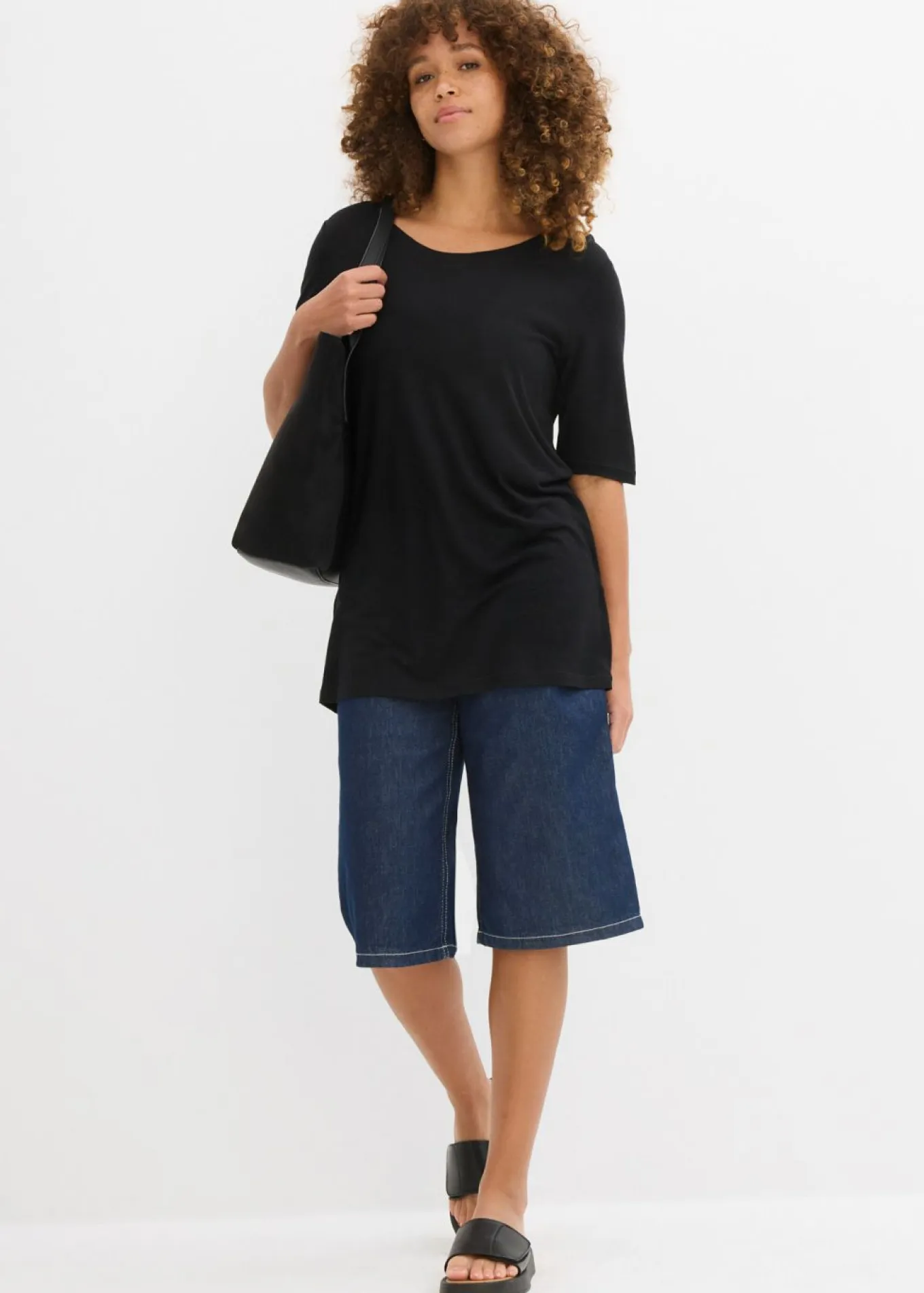 Camiseta larga de viscosa suave