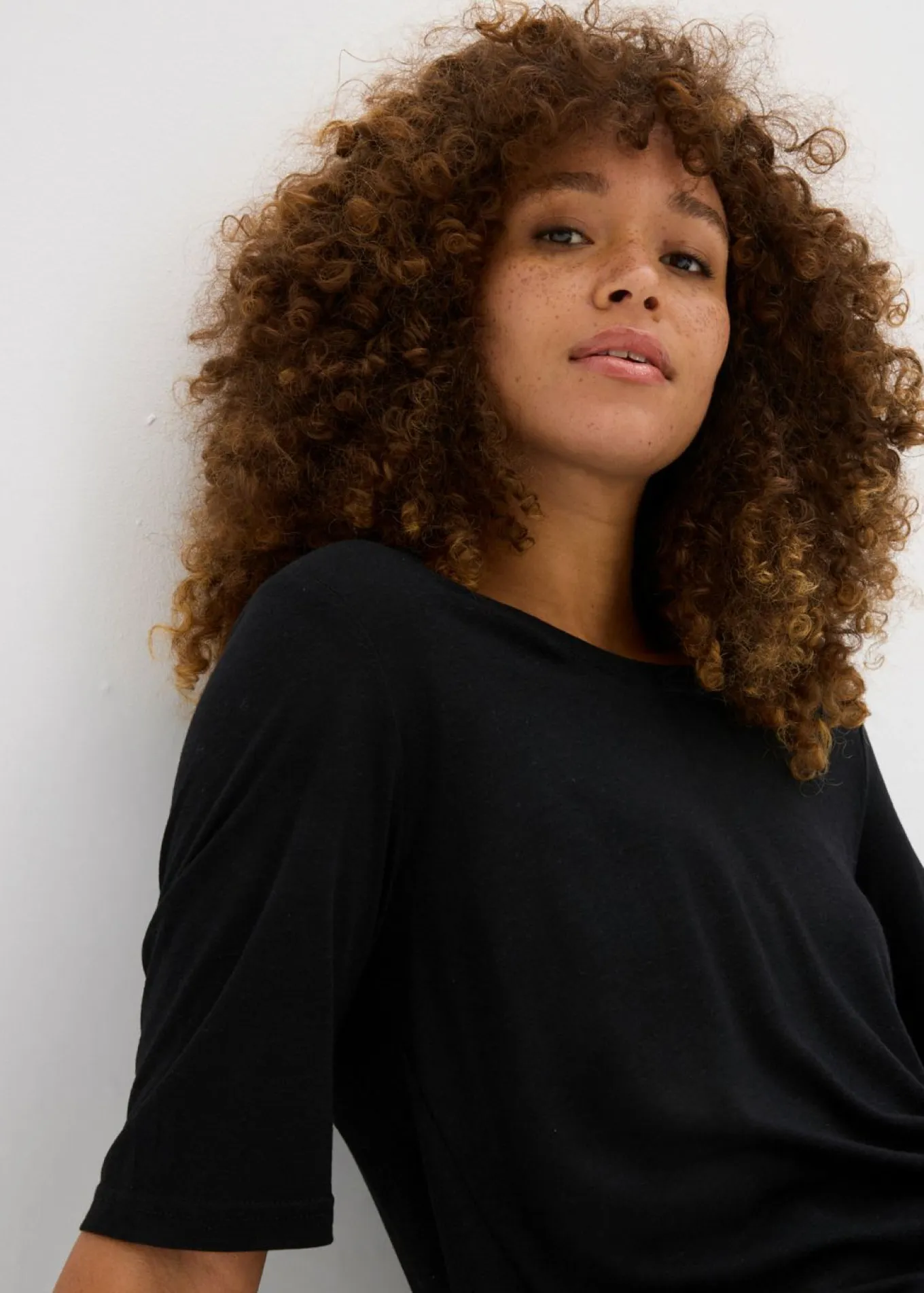 Camiseta larga de viscosa suave