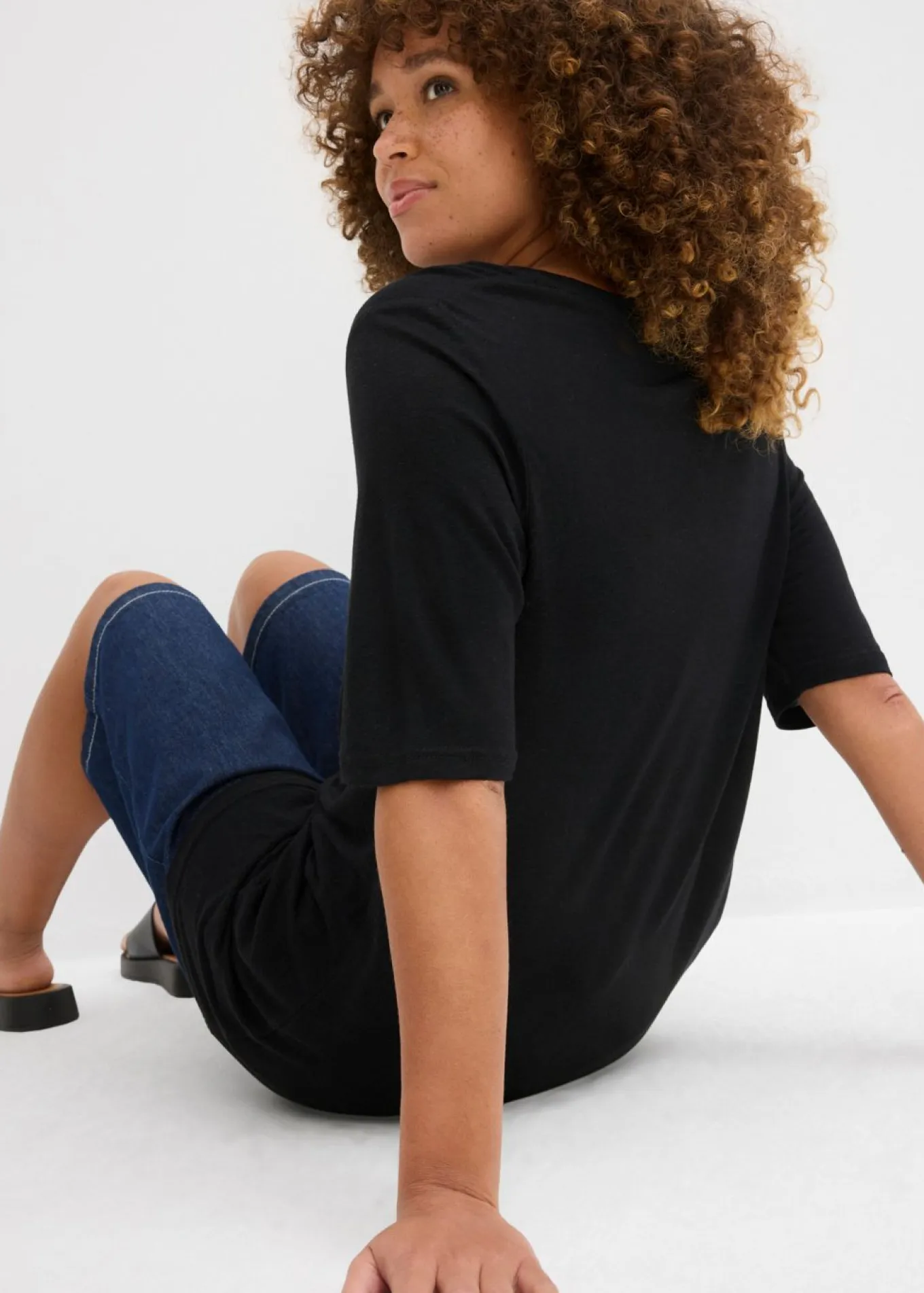Camiseta larga de viscosa suave