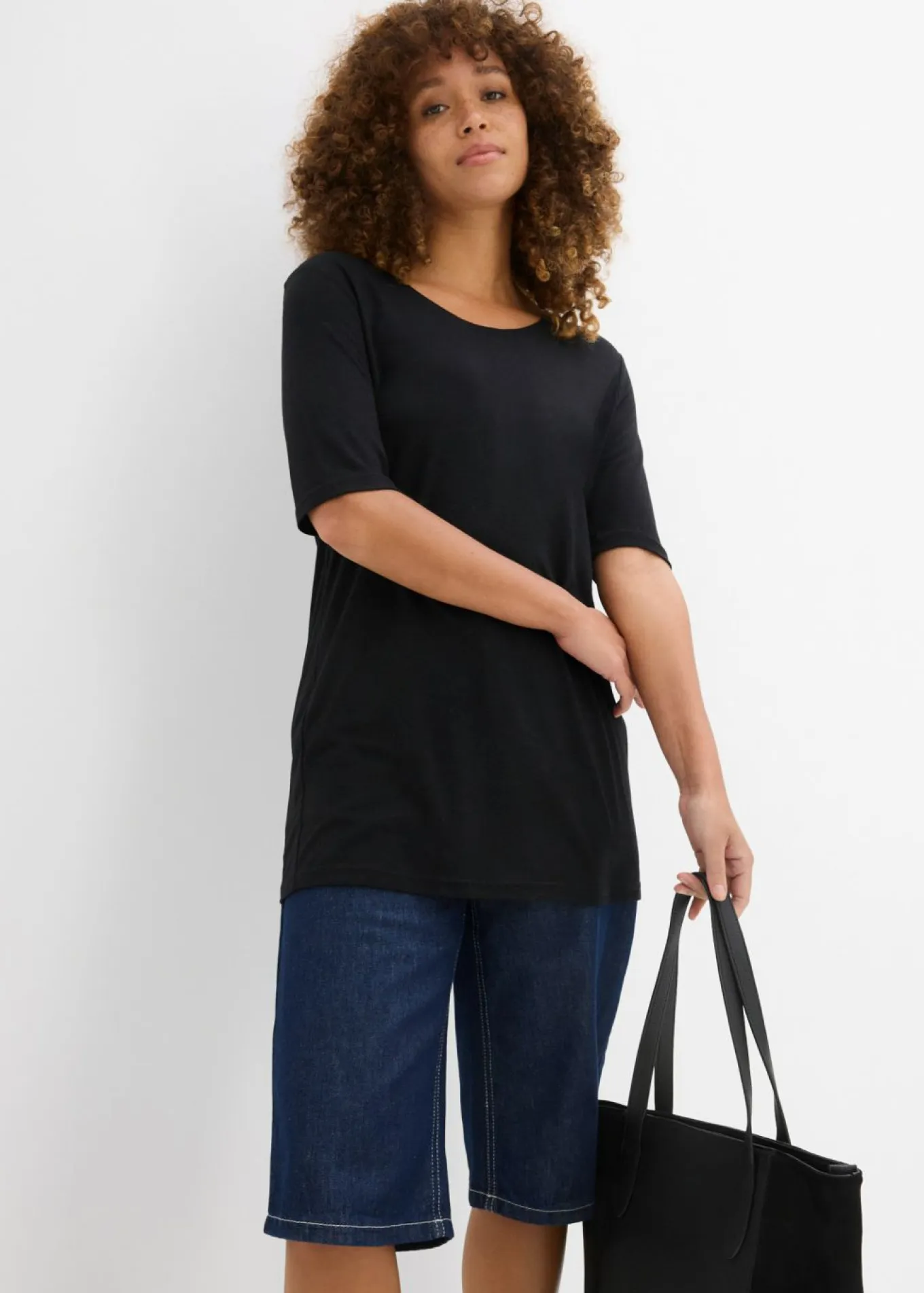 Camiseta larga de viscosa suave