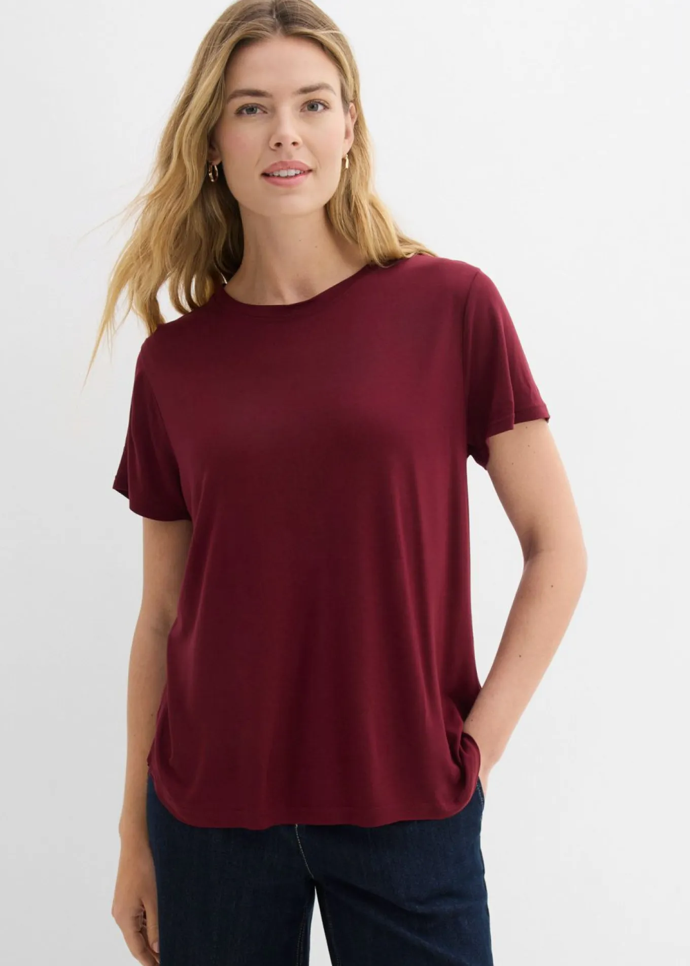 Camiseta larga de viscosa suave