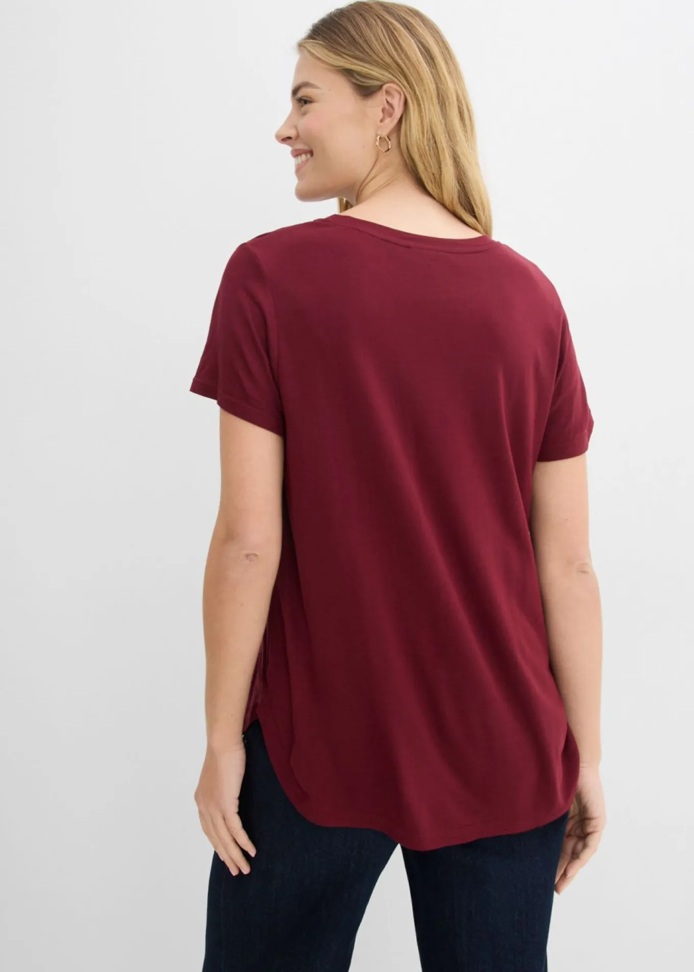 Camiseta larga de viscosa suave
