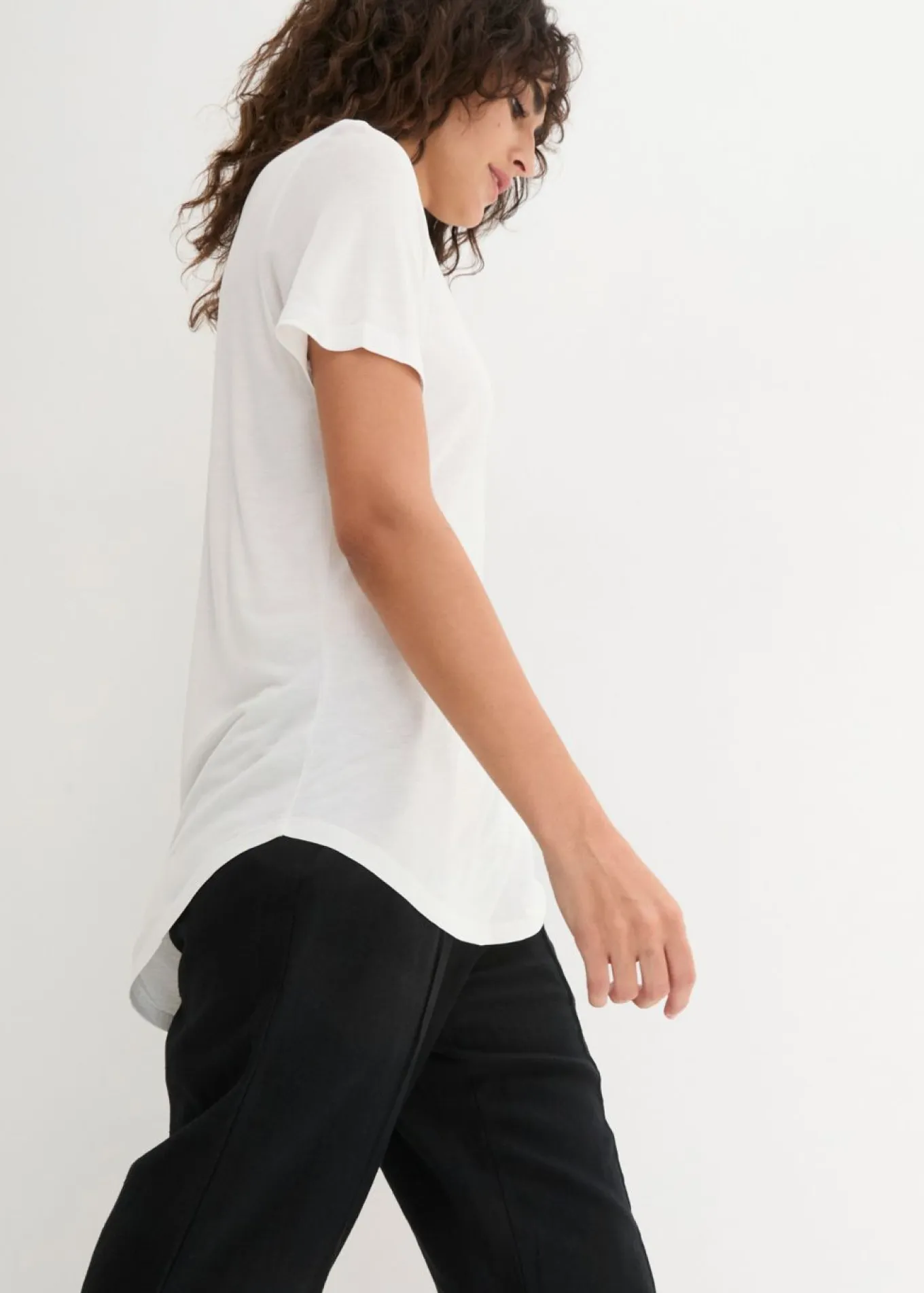 Camiseta larga de viscosa suave
