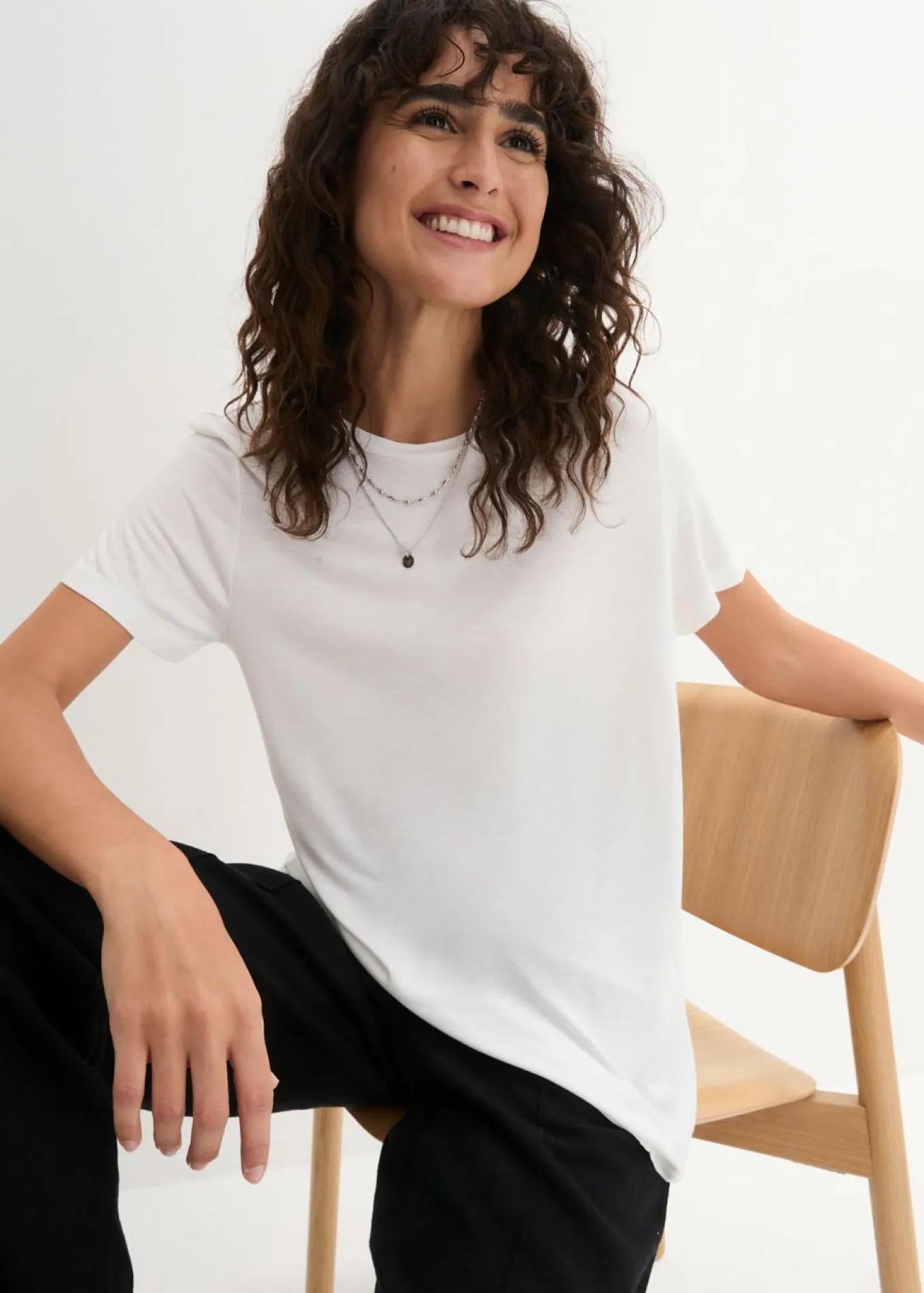 Camiseta larga de viscosa suave