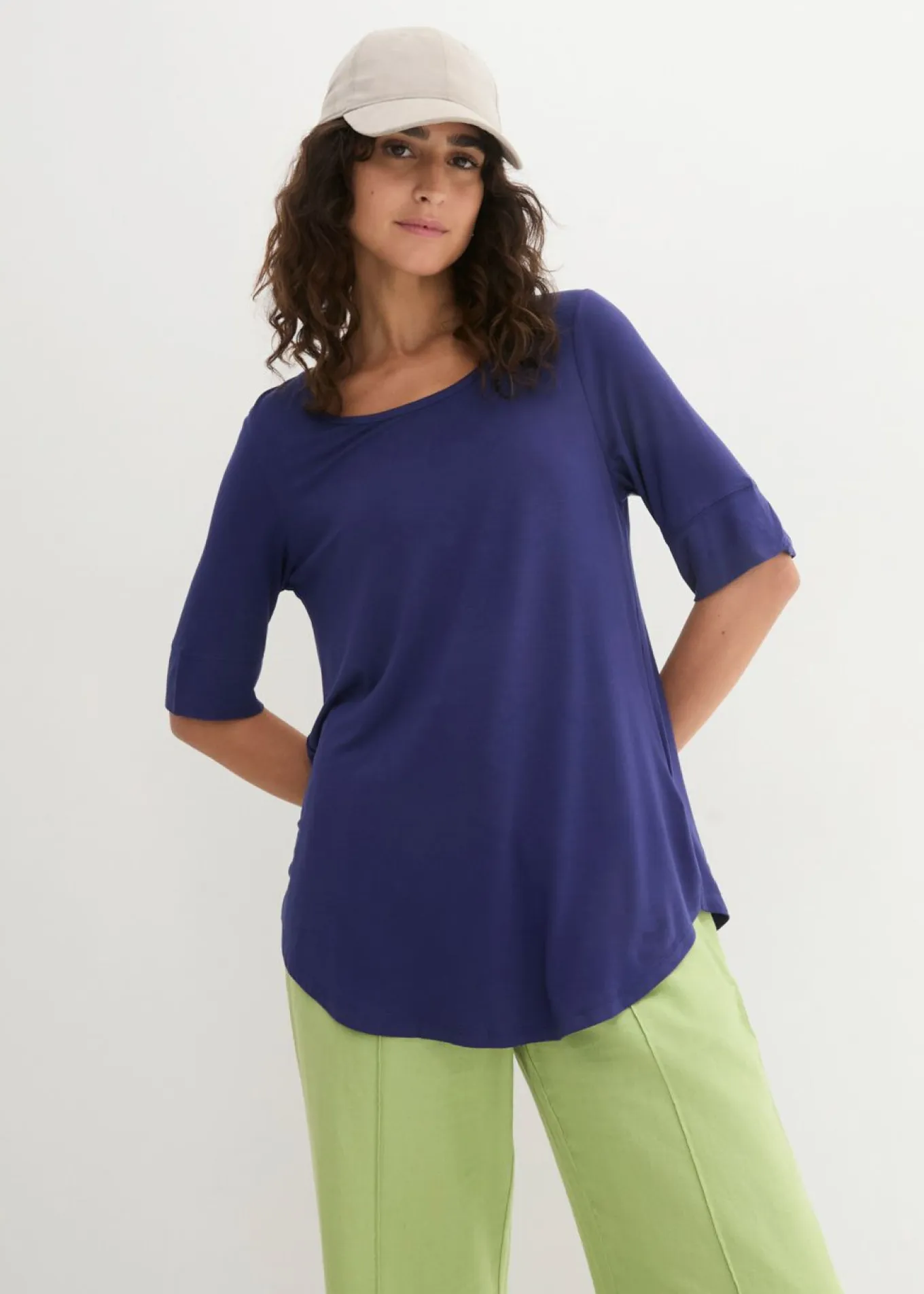 Camiseta larga de viscosa suave