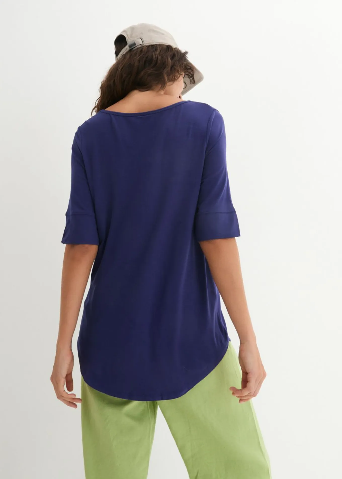Camiseta larga de viscosa suave