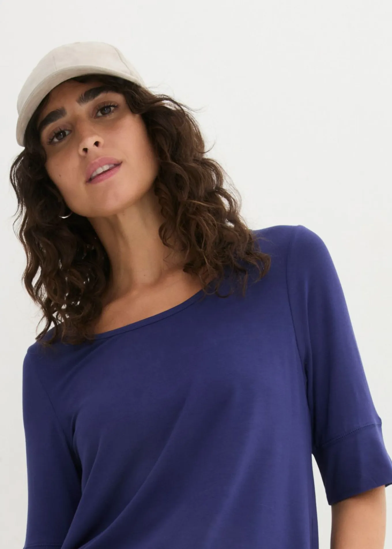 Camiseta larga de viscosa suave