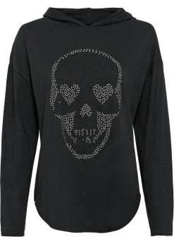 Camiseta larga oversize con capucha