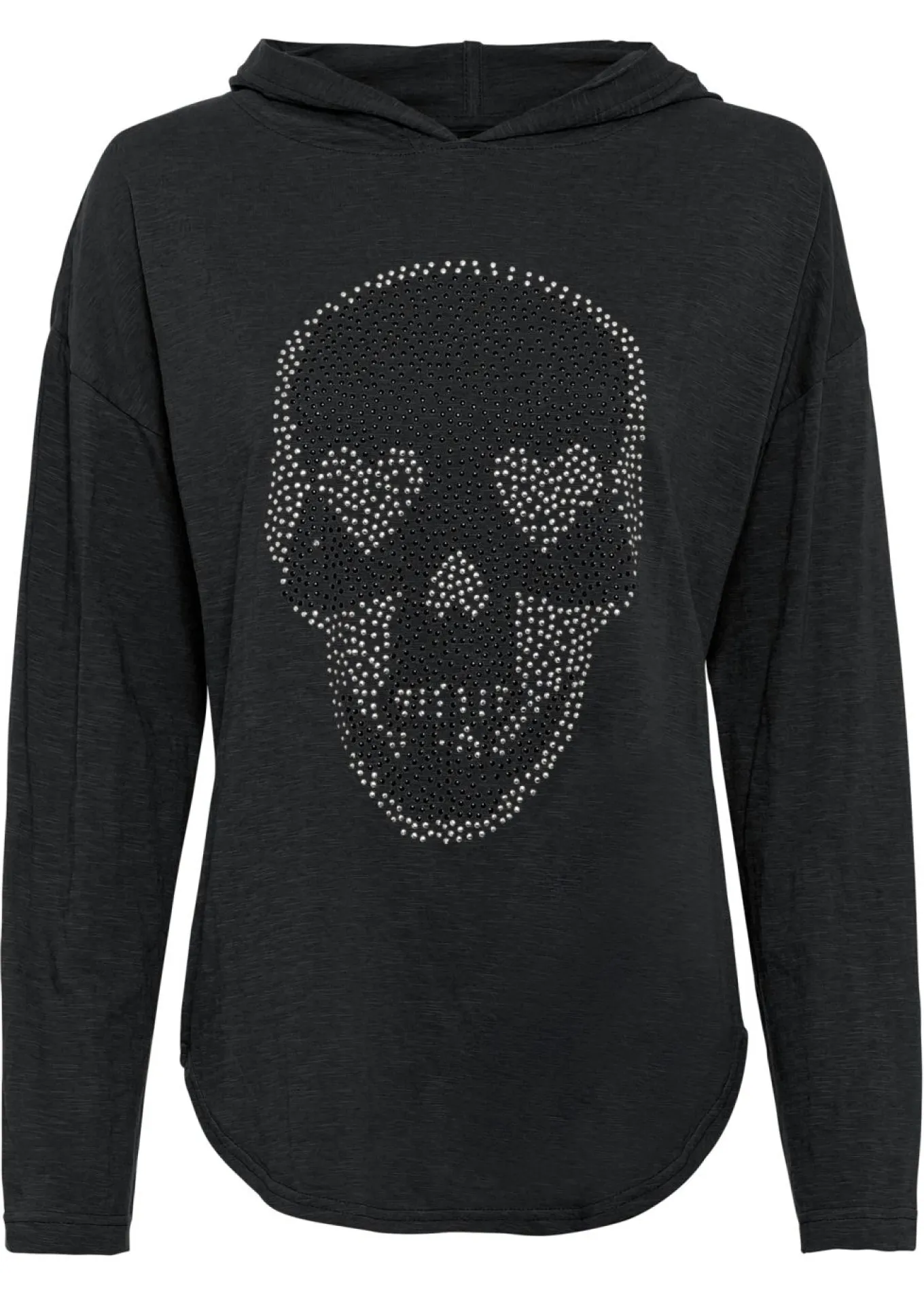 Camiseta larga oversize con capucha