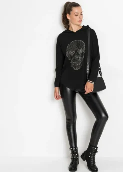 Camiseta larga oversize con capucha