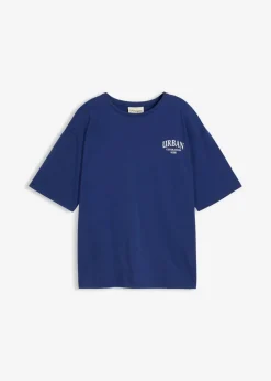 Camiseta oversize con estampado en la espalda, de algodón orgánico puro