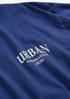 Camiseta oversize con estampado en la espalda, de algodón orgánico puro