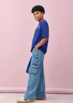 Camiseta oversize con estampado en la espalda, de algodón orgánico puro