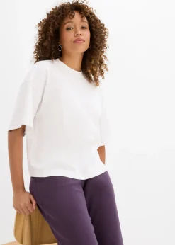 Camiseta oversize, corta, de algodón orgánico puro y pesado