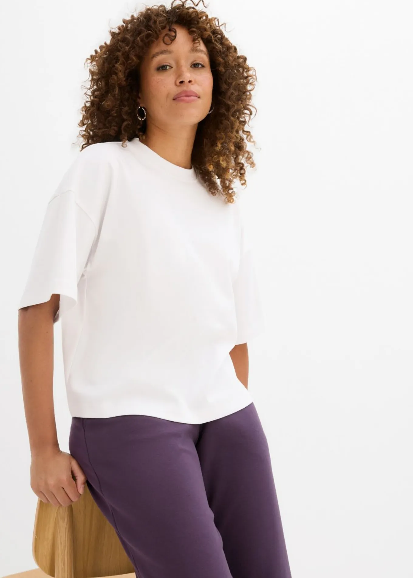 Camiseta oversize, corta, de algodón orgánico puro y pesado