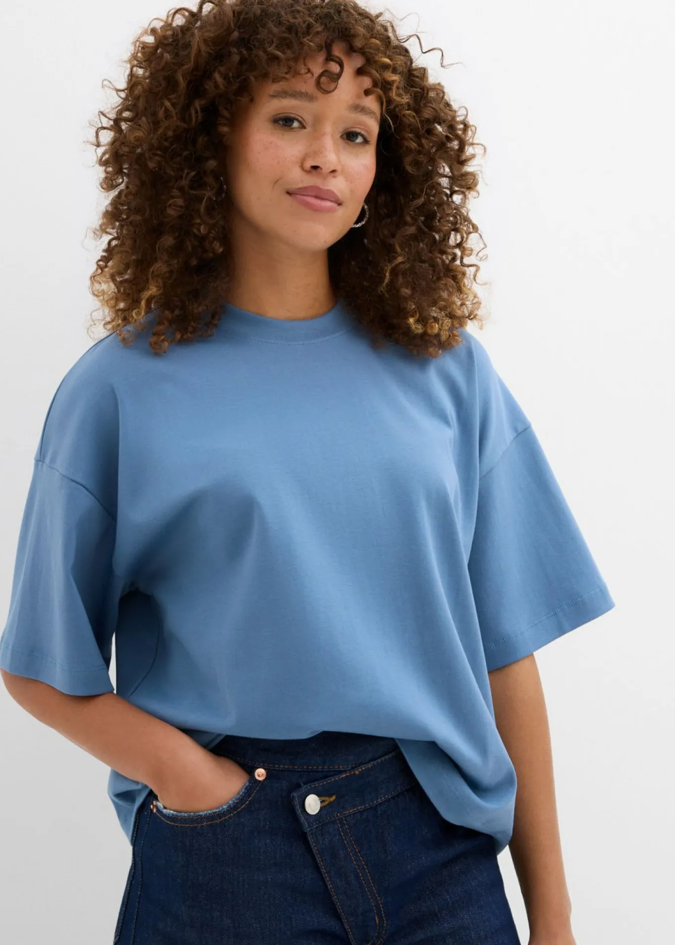 Camiseta oversize, corta, de algodón orgánico puro y pesado